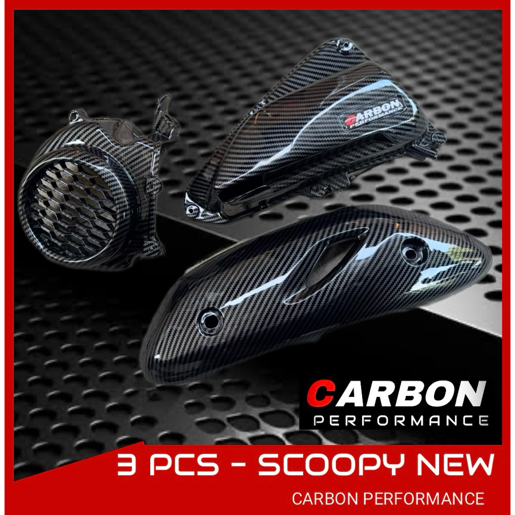 แพ็คเกจคาร์บอน SCOOPY NEW 2021-2024 SCOOPY NEW CARBON 3 PCS - แพ็คเกจคาร์บอน 3 ชุด new 2020/2021 / Scoopy delux (FILTER, FAN, SHIELD)