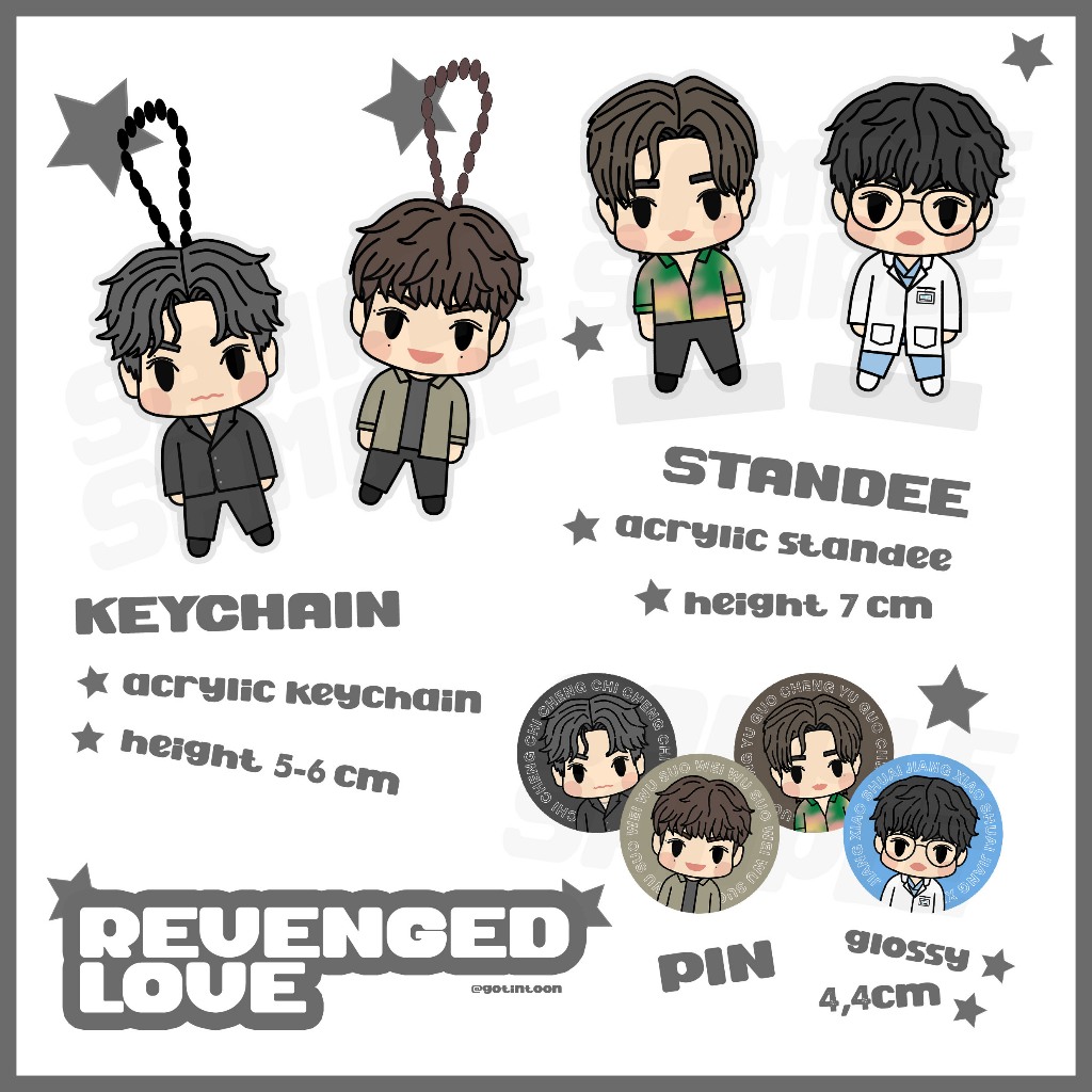 [PO] Revenged Love Merch (พวงกุญแจ, สแตนเด, พิน)
