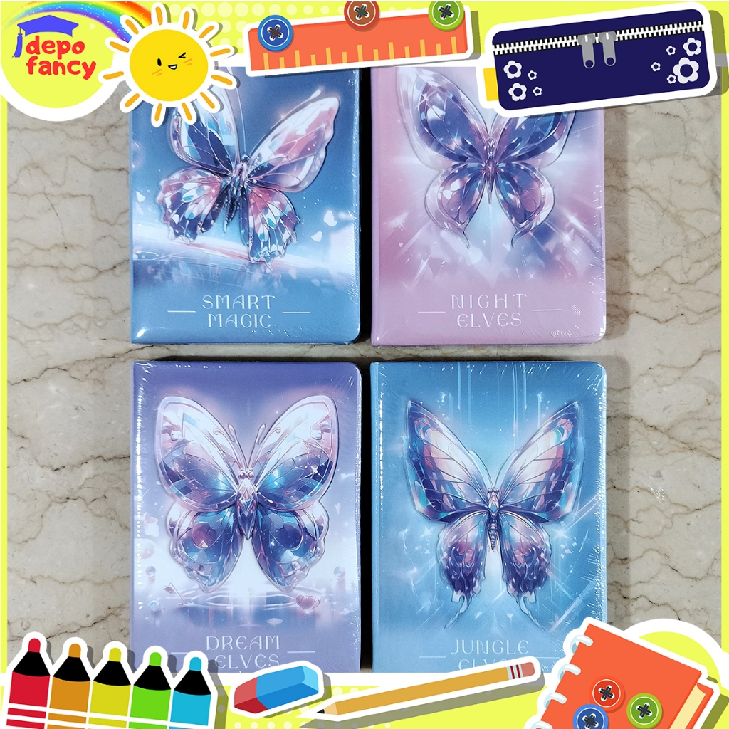 หนังสือ / ไดอารี่ 3762-16 Butterfly (12.5 x 8 x 2 cm) / Agenda / Daily Notes / Book / Journal