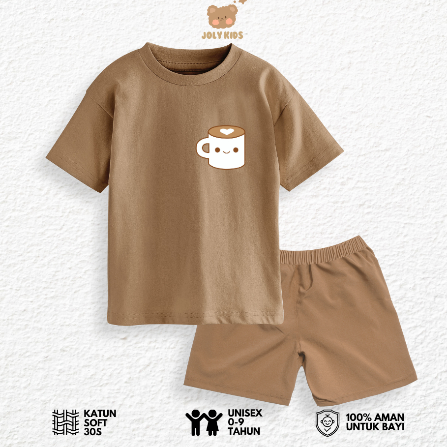 Jolly Kids FOOD Coffee T-Shirt Set for Boys and Girls อายุ 1-9 ปี