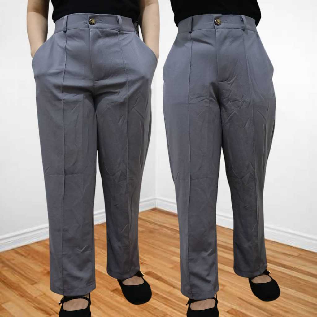 Zenit Crinkle กางเกงเอวสูงสวมใส่สบายมีสไตล์