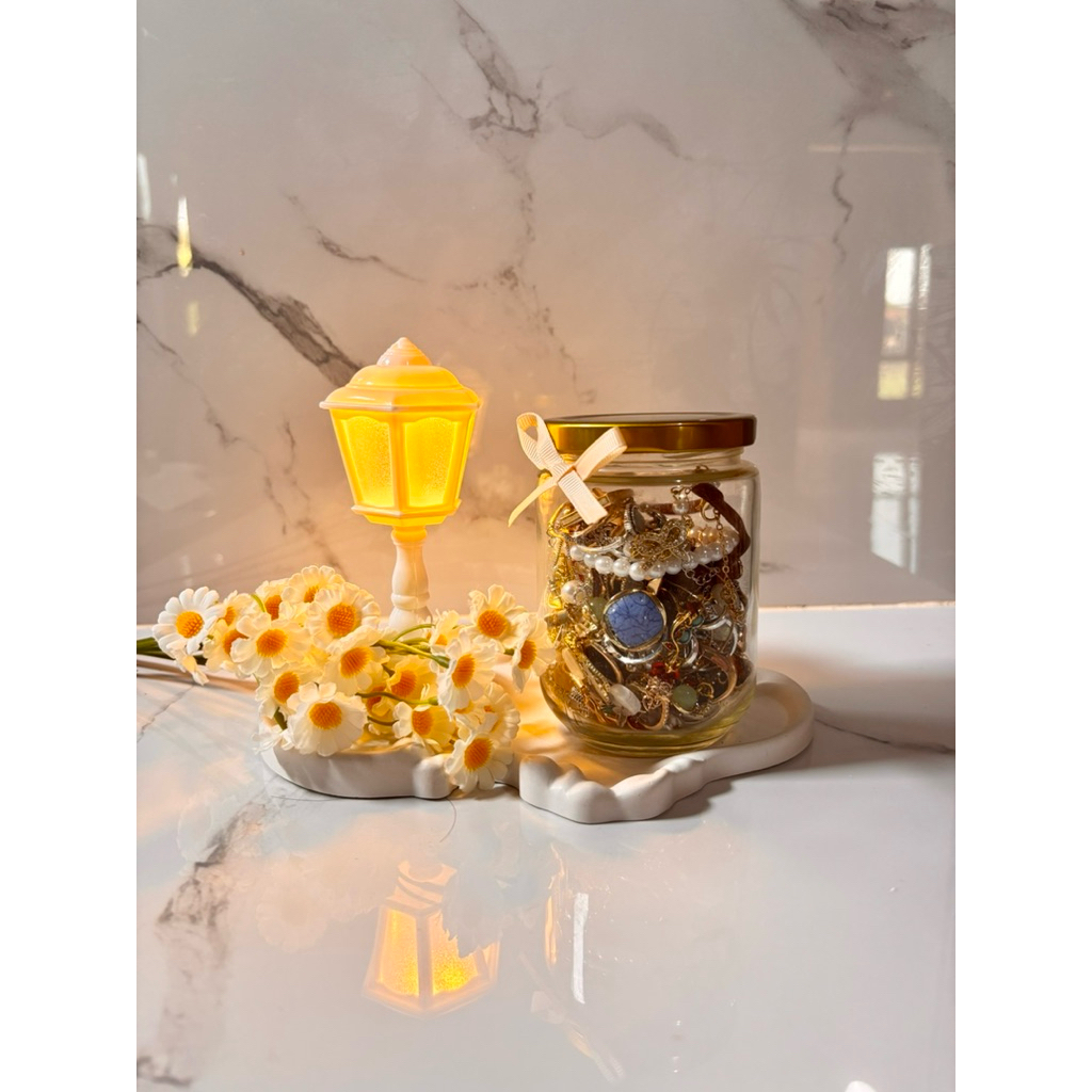 MYSTERY JEWELRY JAR RANDOM MYSTERY JEWELRY GLASS JAR (สร้อยคอ สร้อยข้อมือ ต่างหู แหวน ฯลฯ) ของขวัญนํ