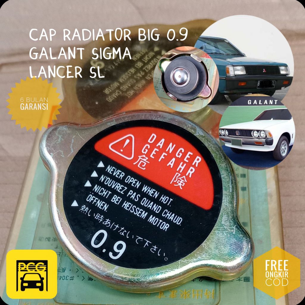 LANCER SL - GALANT SIGMA RADIATOR CAP • LARGE 0.9 UNIVERSAL RADIATOR CAP • HENKO QUALITY - SKEI/SNEA