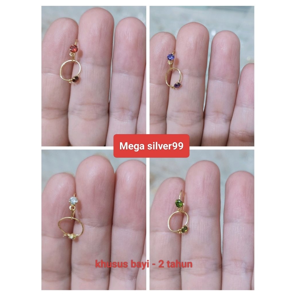 BABY KENIF EARRINGS 1/4 GRAM SILVER 925 GOLD PLATED
