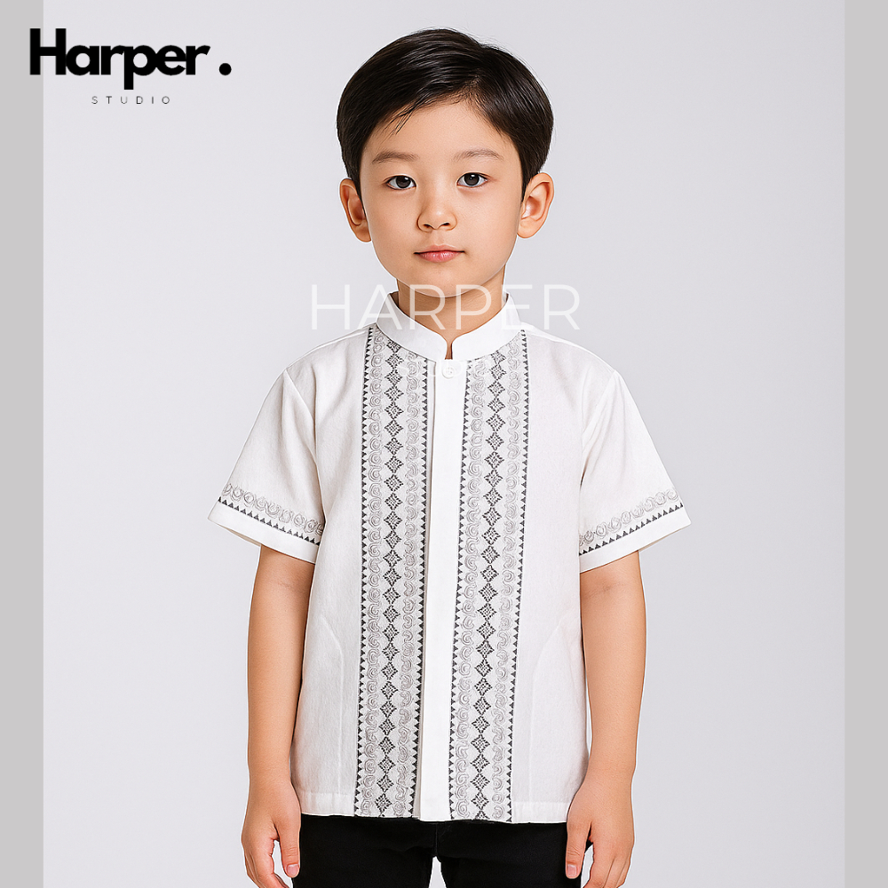 เสื้อ Harper Studio Koko วัสดุโพลีคอตตอน เย็บปักถักร้อย แขนสั้น เด็กวัยหัดเดิน เด็กวัยกลางคน ALS07TG