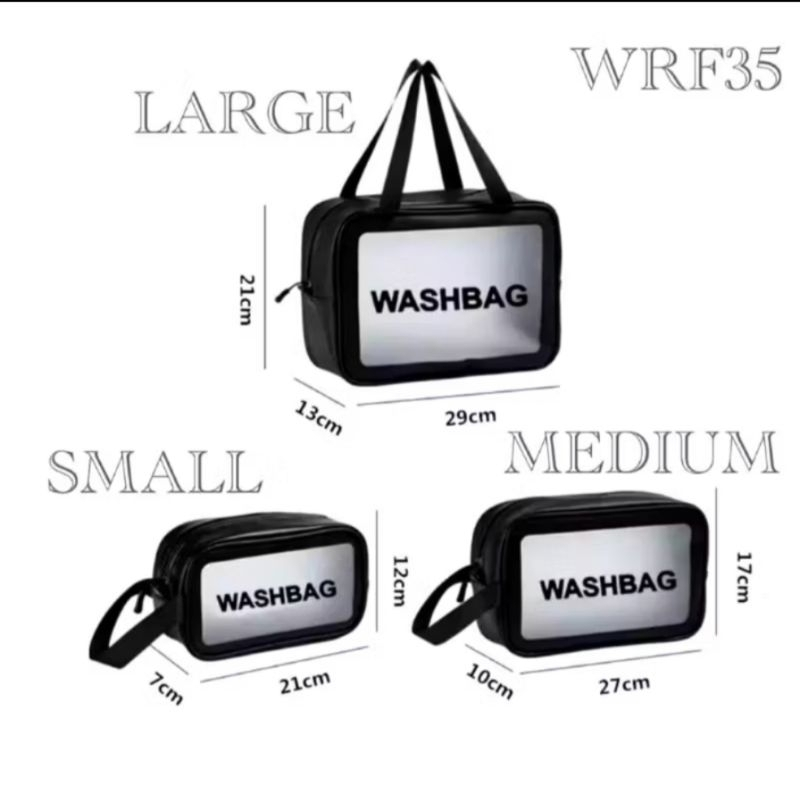 WASHBAG TENTENG TRANSPARENT COSMETIC BAG / ซองกันน้ํา WASHBAG