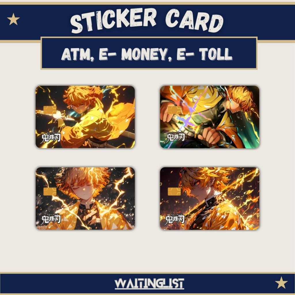 ATM E-M0ney E-Toll Zenitsu Final Arc อะนิเมะ Kimetsu ไม่มี Yaiba สติ๊กเกอร์การ์ดผิว | Demon Slayer