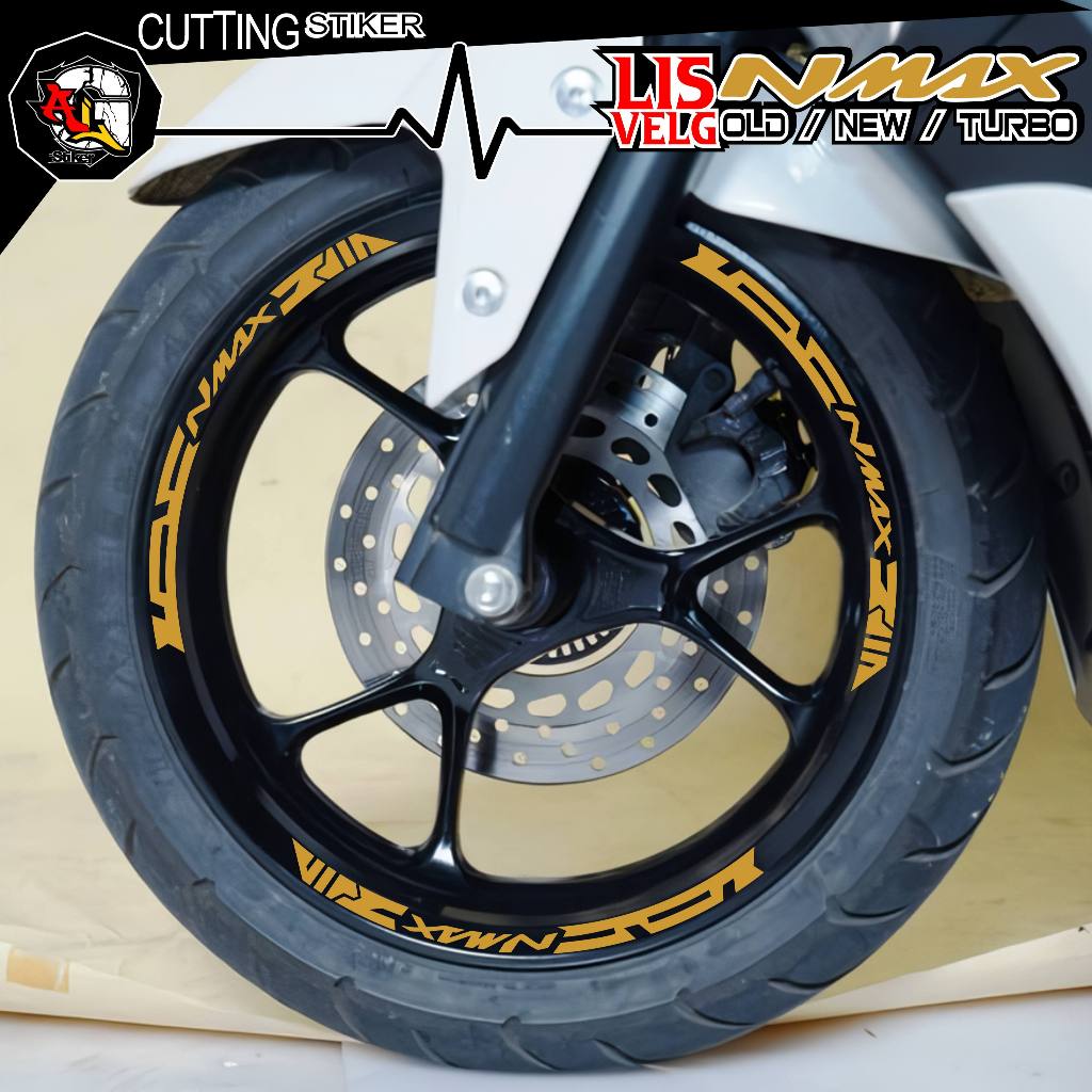 NMAX, OLD, ใหม่, TURBO/03 MOTORCYCLE RIM STICKERS/CUTTING STICKERS/STRIP STICKERS
