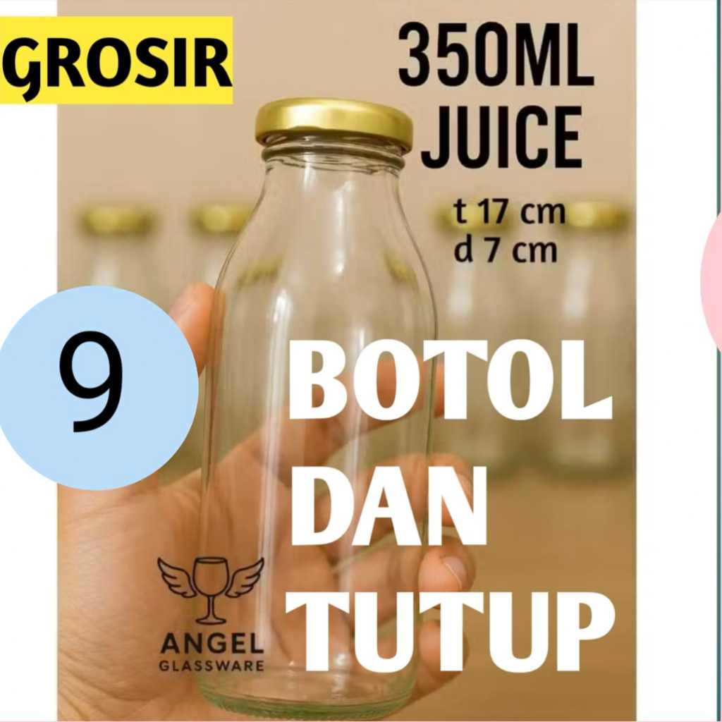 / 9 ( NINE ) ขวด 350ML พร้อมฝาและซีล 350ML / ขวดน้ําผลไม้ 350ML