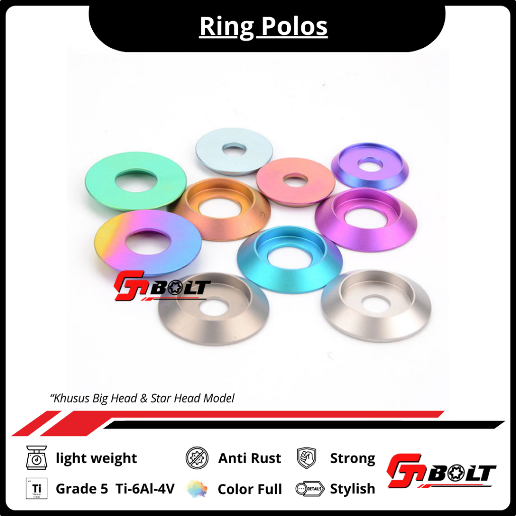แหวนไทเทเนียมธรรมดา M6, M8, M10 เกรด 5 พิเศษ Big Head & Star Head วัสดุไทเทเนียม Ti-6Al-4V