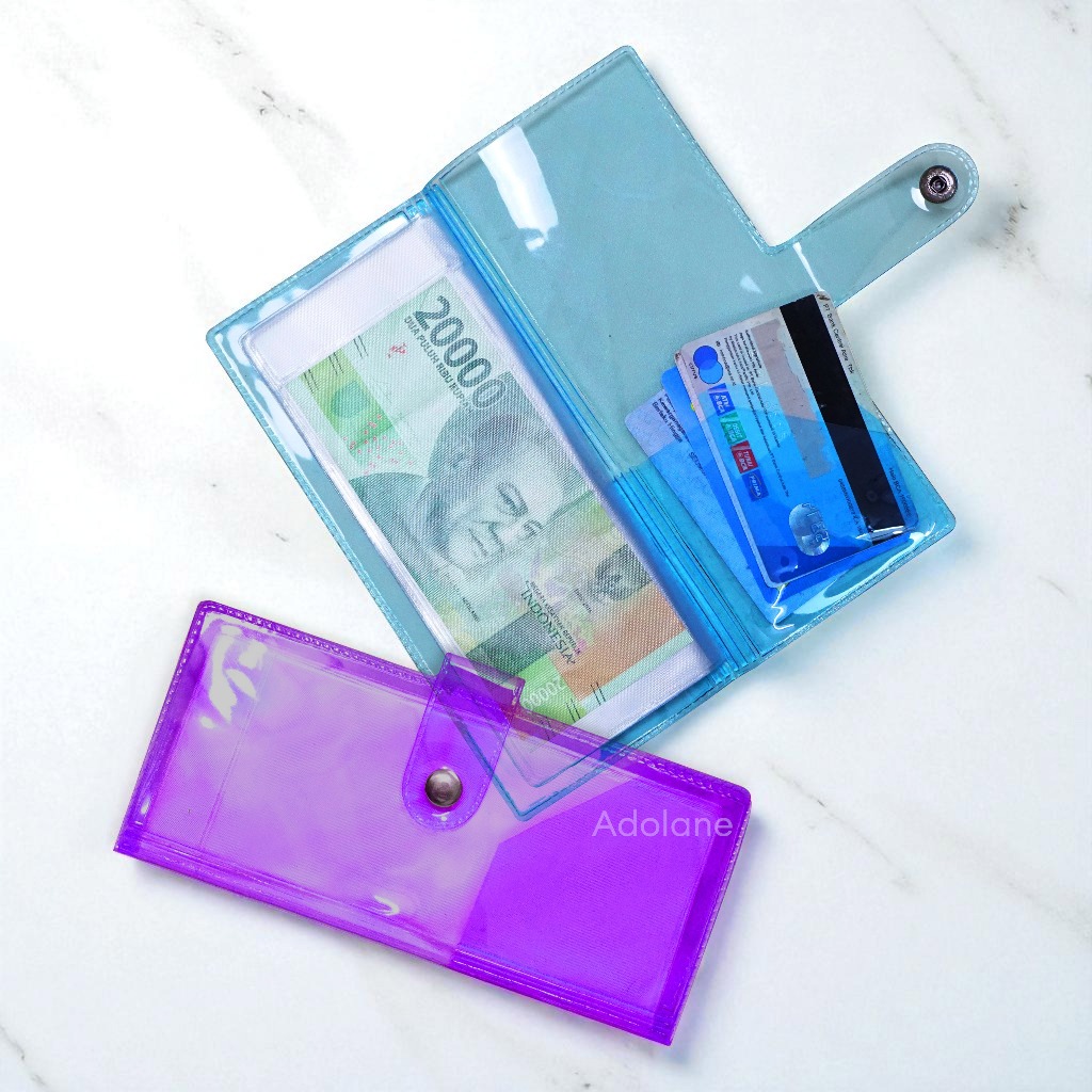 ADOLANE 016 TRANSPARKENT DISCIPLINE WALLET / 32 SLOT FINANCIAL ORGANIZER WALLET / BUTTON FINANCIAL W
