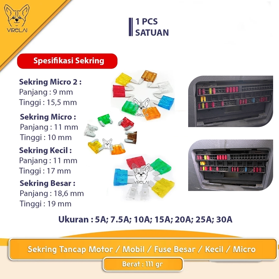 [5 ชิ้น] Micro Fuse / DX Micro / Micro-2 / Micro 2 / Small / Large Motor / Car Plug-in Fuse 5/10/15/