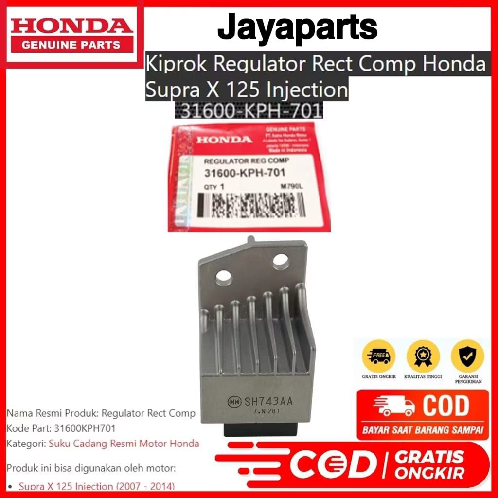 KIPROK REGULATOR RECT COMP HONDA SUPRA X 125 INJECTION 2007 - 2014 KPH 31600-KPH-702