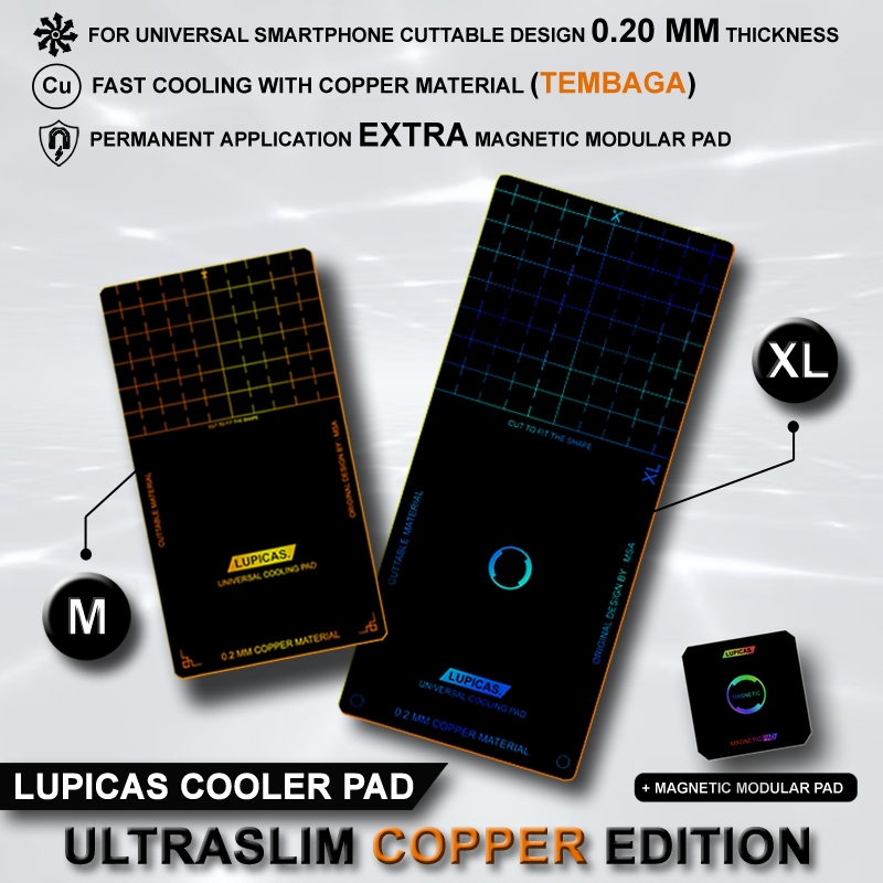 LUPICAS CLING PAD HEATSINK COPPER 0.2 MM UNIVERSAL DESIGN SMARTPHONE MAGNETIC ULTRASLIM