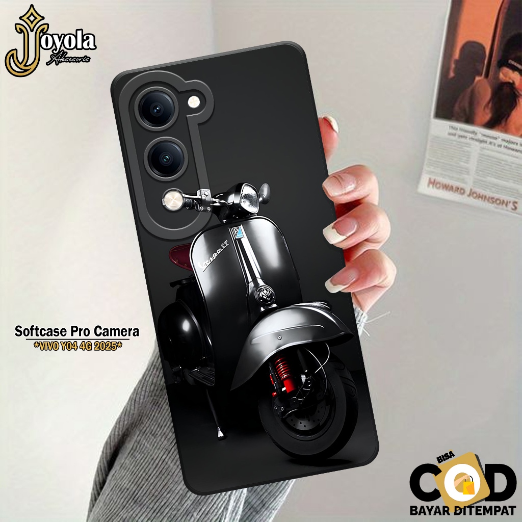 JOYOLA Case Vivo Y04 4G 2025 ล่าสุด - เคสแฟชั่น Vespa - Softcase Vivo Y04 4G - Pro Camera - Casing V