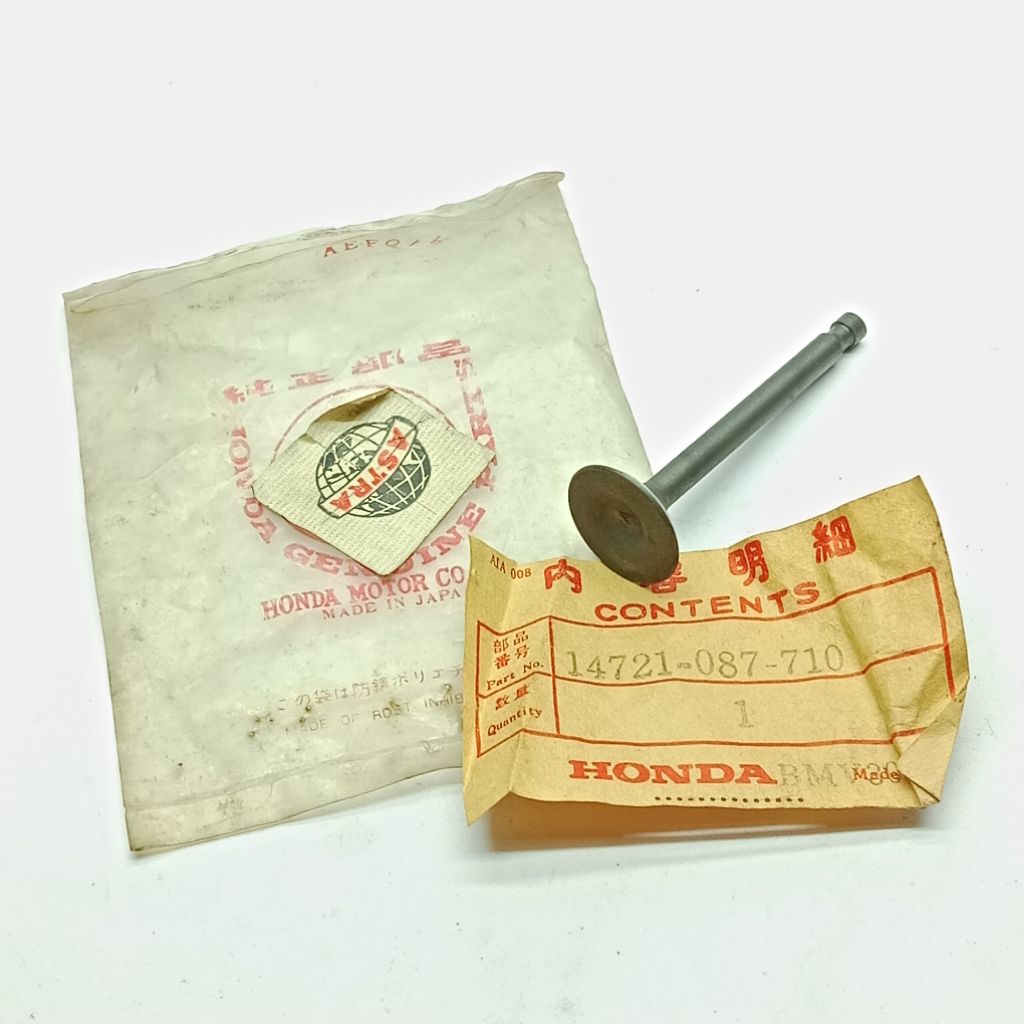 14721-087-710 วาล์วร่ม Ex Ex Ex Ex Ex Ex Ex Ex Ex Exhaust Out Honda C70 MK3 C70 MK2 ORI ของแท้ NOS J