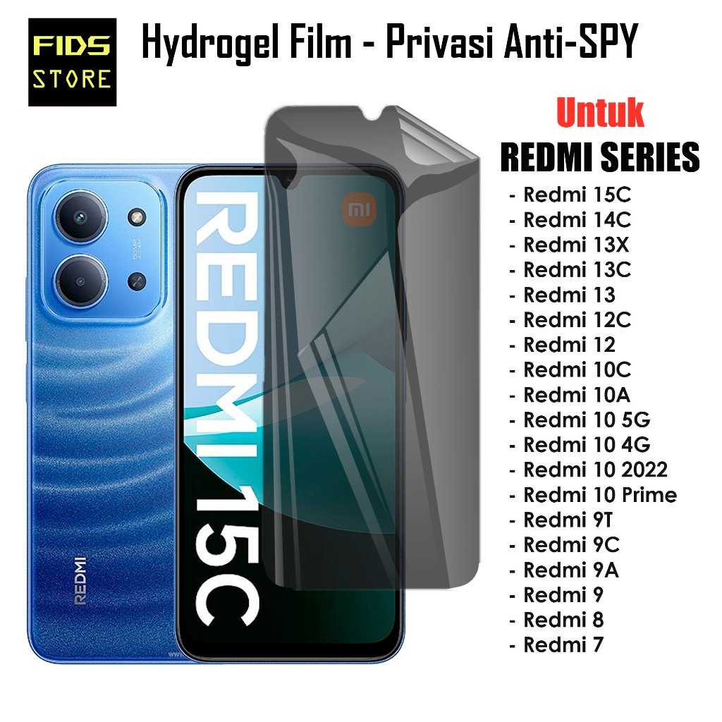 FIDS STORE Hydrogelความเป็นส่วนตัวAnti SPY Redmi 15C 14C 13X 13C 13 12C 12 10C 10A 10 2022 10 5G 9T 