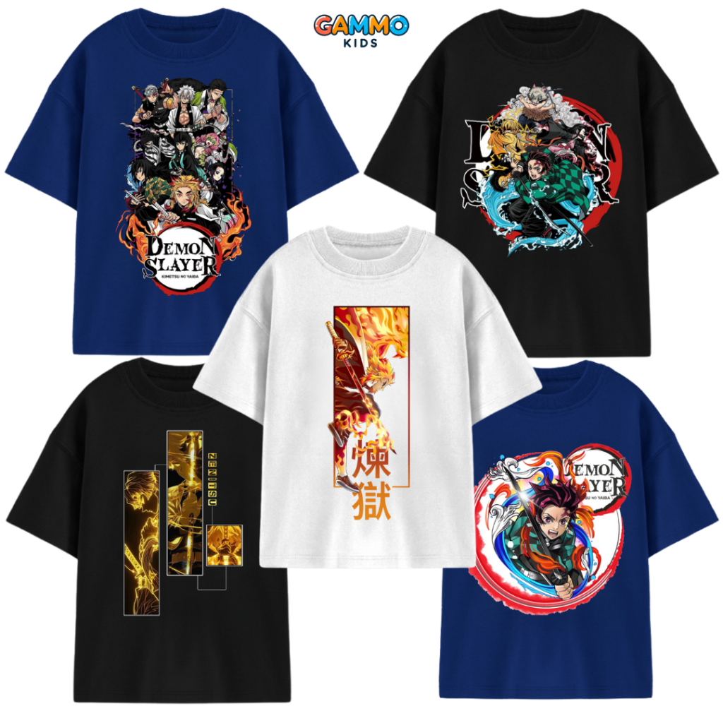 เสื้อยืด Demon Slayer Kids สําหรับเด็กชายและเด็กหญิง