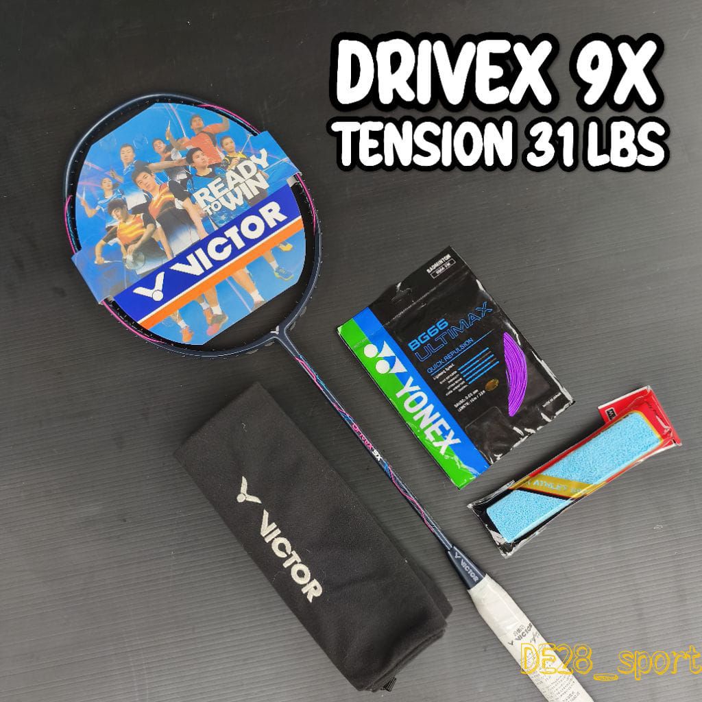 VICTOR ใหม่ TENSION 31 LBS 9X DRIVE BADMINTON CKET คุณภาพดีที่สุด