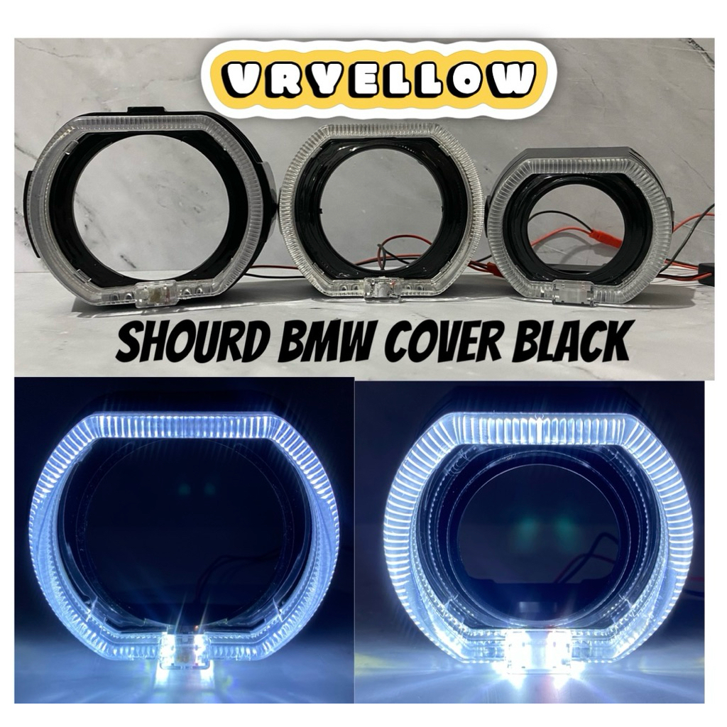 ฝาครอบ BMW สีดํา BILED SHROUD ขนาด 3 นิ้ว 2.5 นิ้ว 1.5 นิ้ว