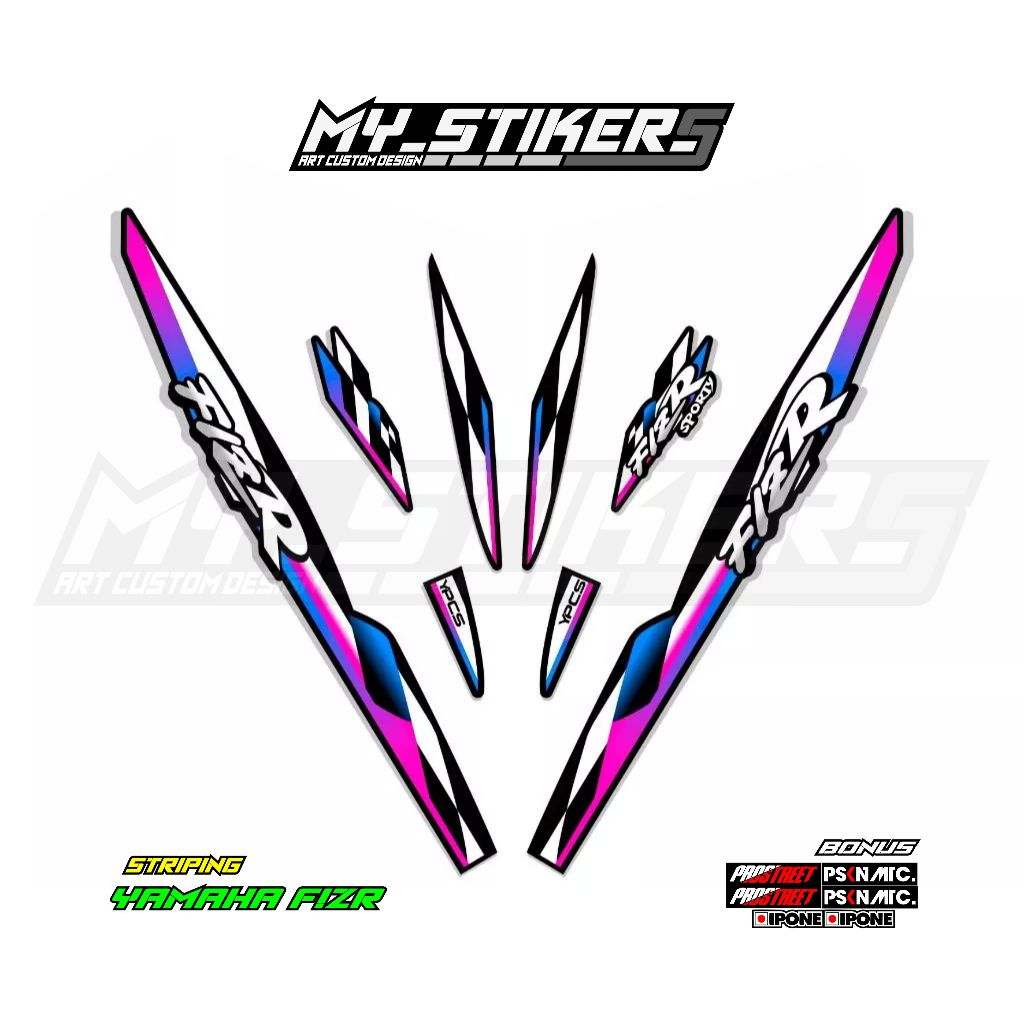 Yamaha F1ZR 04 Combo / Yamaha F1ZR Thailand/Malaysia/เวียดนาม F1ZR Millennium Striping Sticker