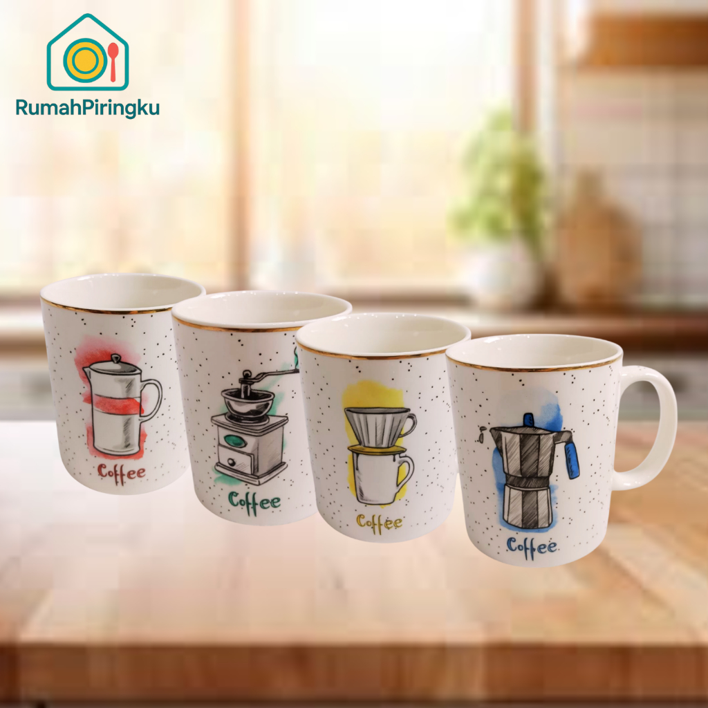 MY PLATE HOUSE - แก้วเซรามิค / แก้วกาแฟ / แก้วเครื่องดื่ม / แก้วเซรามิคพร้อมกาแฟ LIST MOTIF
