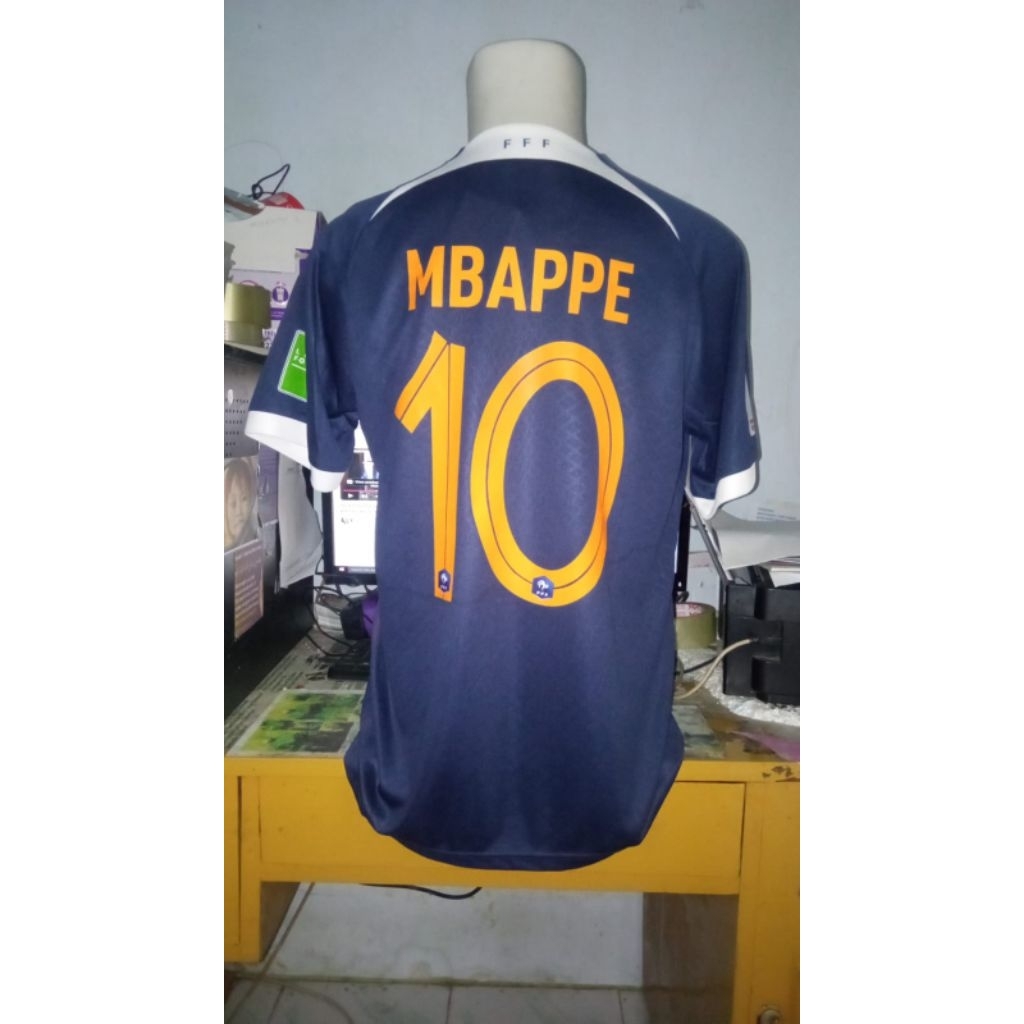 บ้านฝรั่งเศสหลุด 2022 ถ้วยโลก 2022 สุดท้าย Kylian Mbappe 10