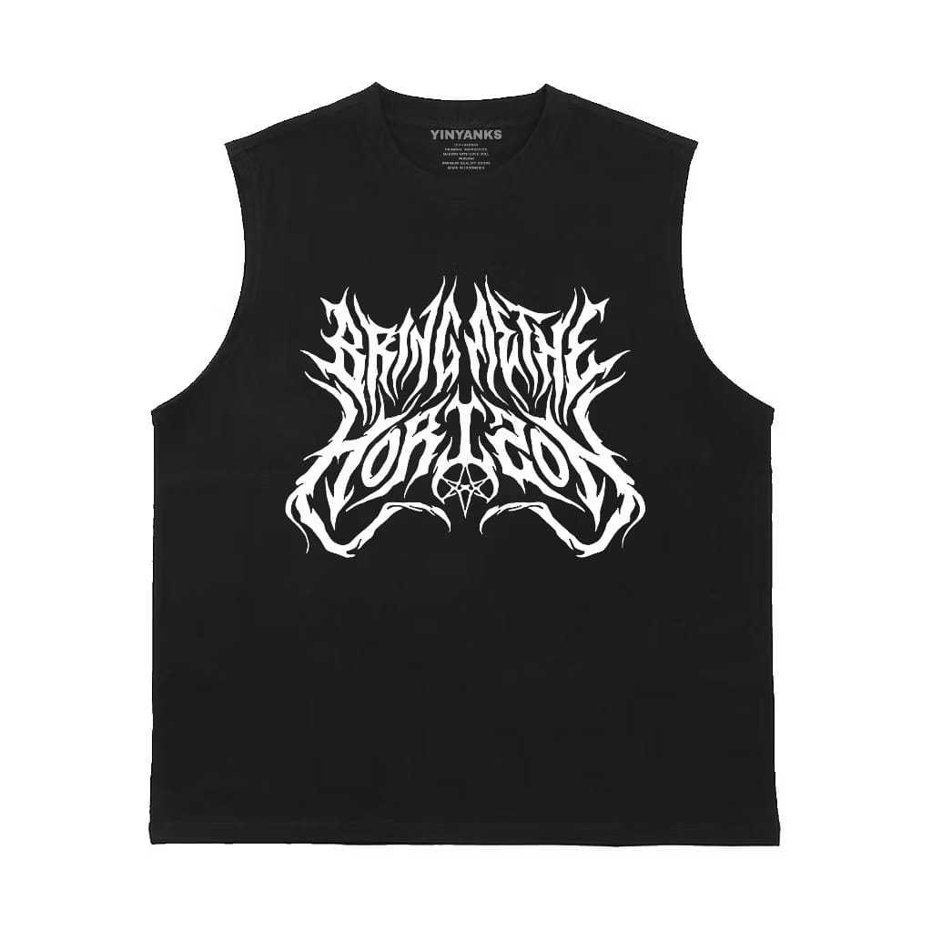 เสื้อยืด MICKOLA SINGLET LEKBONG MEN BMTH WRITING TANKTOP MAN MATERIAL COTTON COMBED 24S