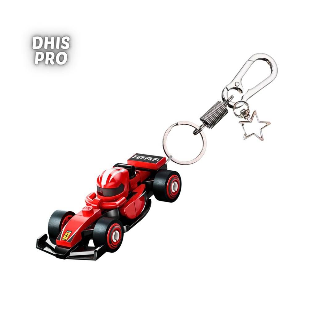 GANTUNGAN Dhis Project LEGO Minifigure Racing Car พวงกุญแจคอลเลกชัน F1