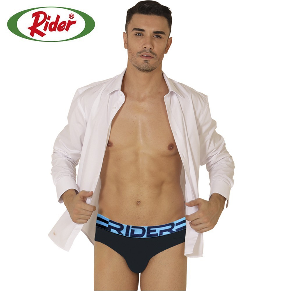 ชุดชั้นในสามเหลี่ยมผู้ชาย 3 ชิ้น | Rider Sport Brief Man R 762 B Multi color Box 3 in 1 Blue .