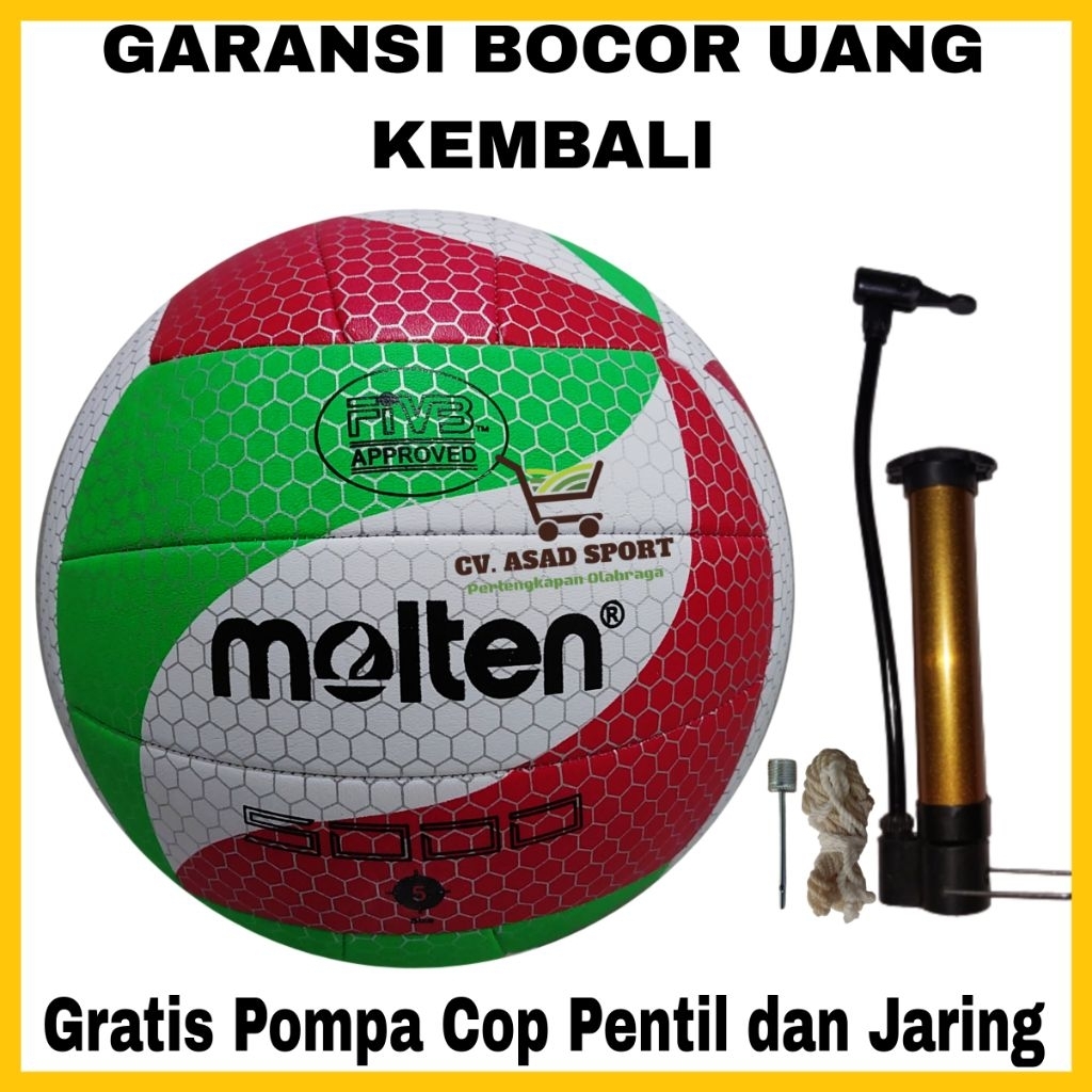 MOLTEN วอลเลย์บอล Molten ขนาด 5 วอลเลย์บอล ขนาด 5 ปั๊มโบนัสคุณภาพ