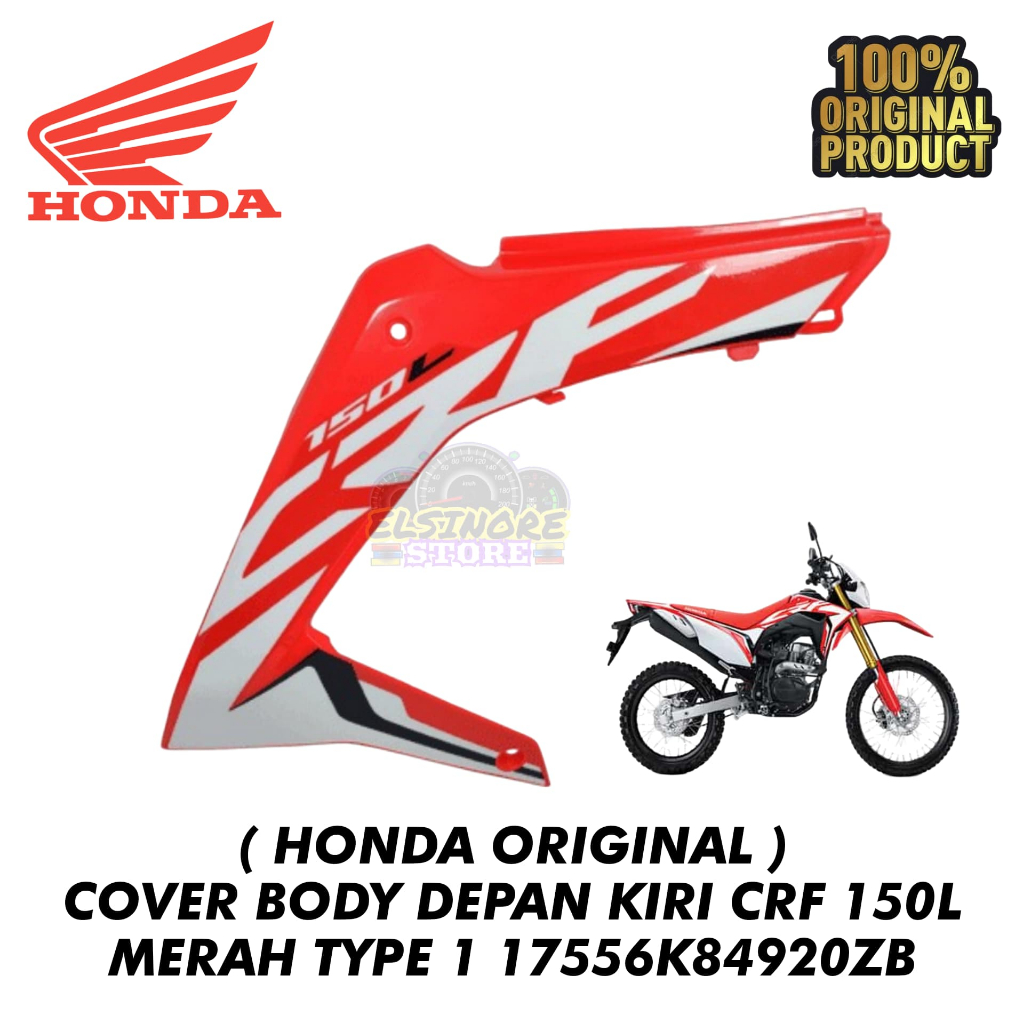 ด้านหน้าซ้ายฝาครอบร่างกาย CRF 150L สีแดง ORIGINAL 17556K84920ZB ชุด ILLUST L SHROUD TYPE 1 HONDA AM