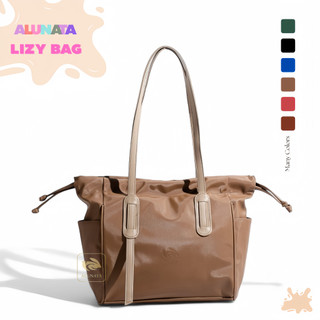 Alunata - LIZY Tas Totebag Jinjing Wanita bahan Kulit Premium Menggunakan Resleting dan Kancing Klik Cocok untuk Kerja Kondangan Hangout