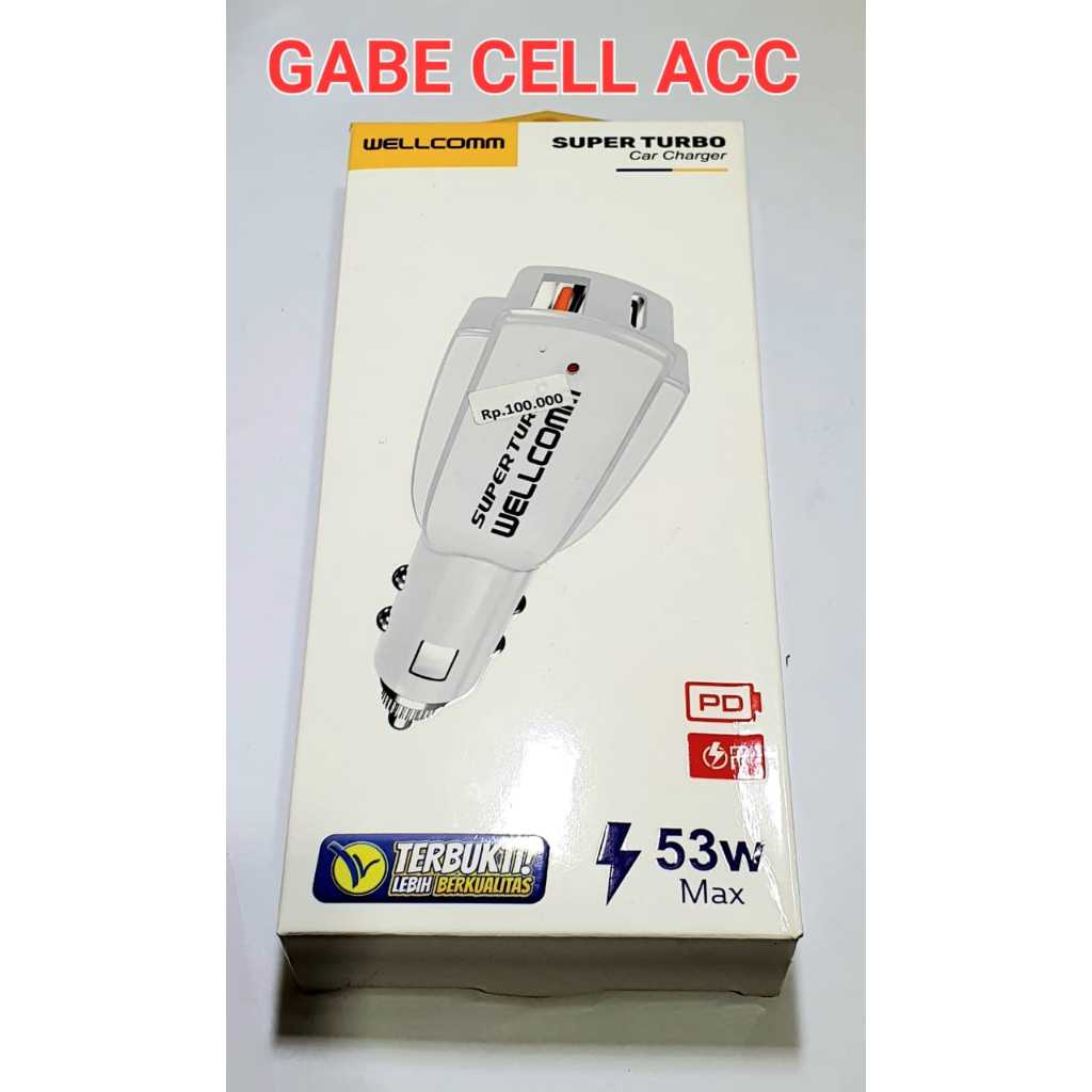 WELLCOMM จัดส่งด่วน SUPER TURBO CAR CHARGER 53W/36W MAX