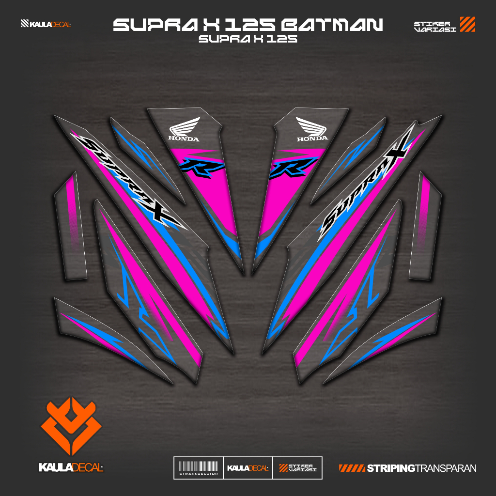 แถบสะท้อนแสง UV SUPRA X 125 BATMAN MOTIF IP8 WAVE 125 สติ๊กเกอร์ CLEAR BETMEN SIMPLE GRAPHICS