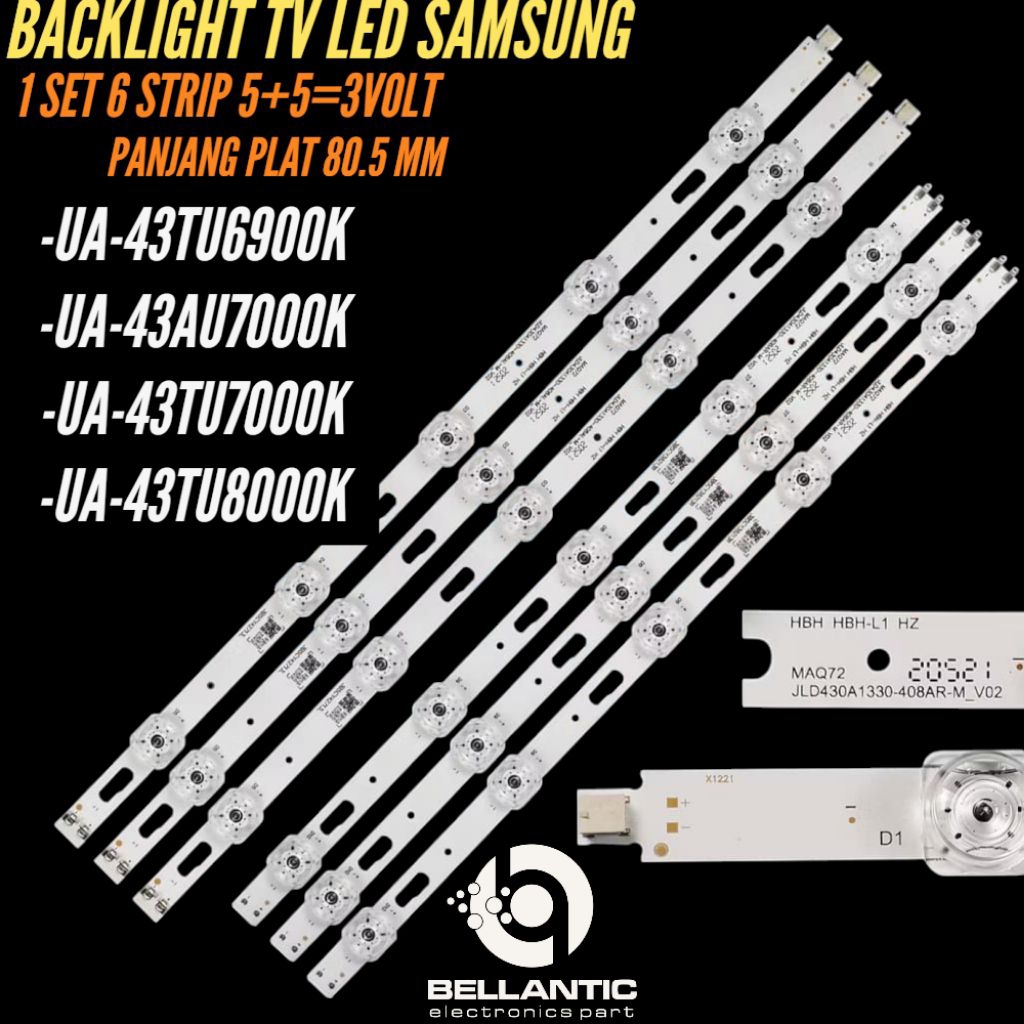 SAMSUNG 43 นิ้ว LED TV BACKLIGHT UA-43TU7000K- UA43TU6900K- UA-43AU7000K- UA-43TU8000K 43 INCH LED T