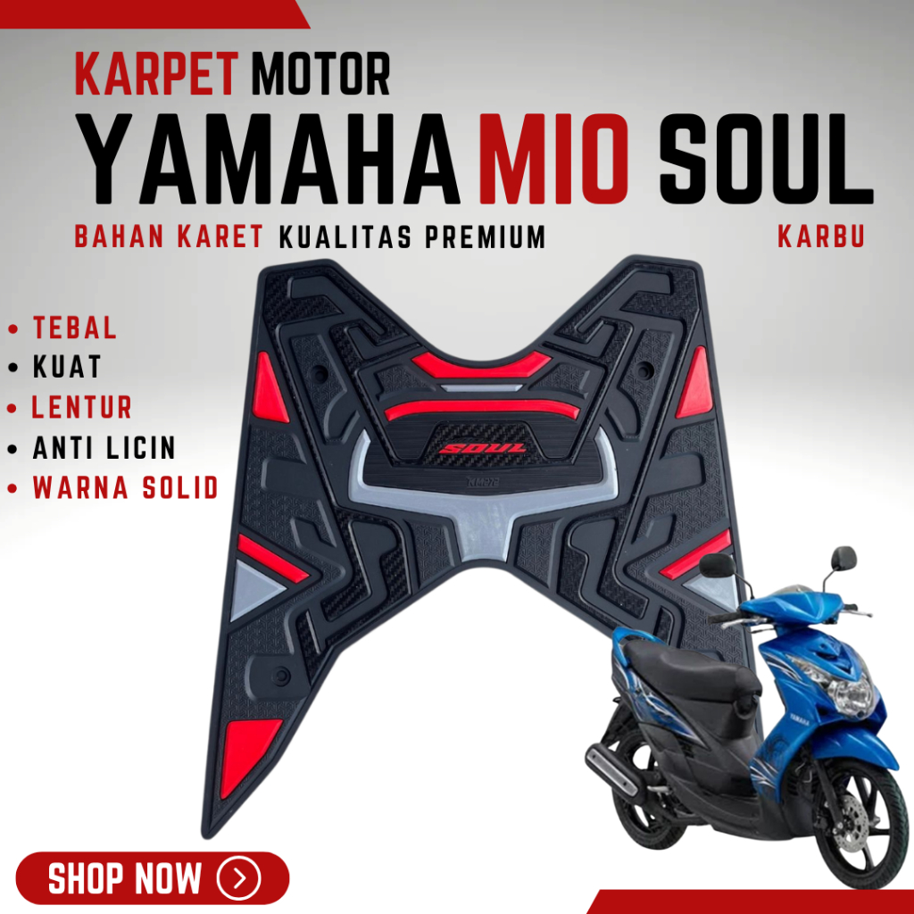 YAMAHA MIO SOUL MOTORCYCLE CARPET ACCESSORIES PREMIUM QUALITY RUBBER MATERIAL ANTI-SLIP