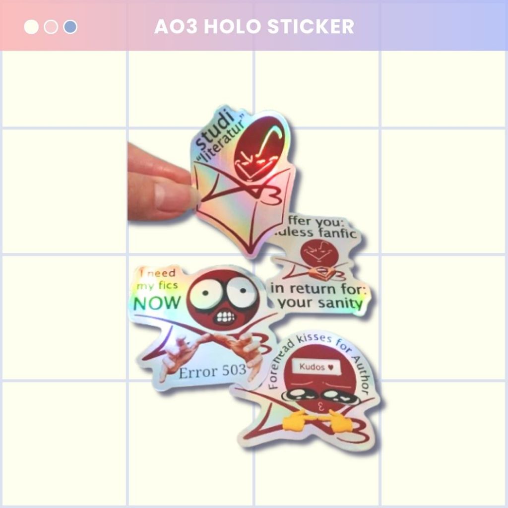 AO3 Archive of Own Holographic Sticker
