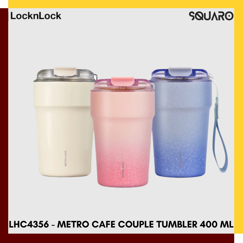 SQUARO - LocknLock แก้วน้ําคู่รัก Metro Cafe Ceramic Coating 400ml - LHC4356