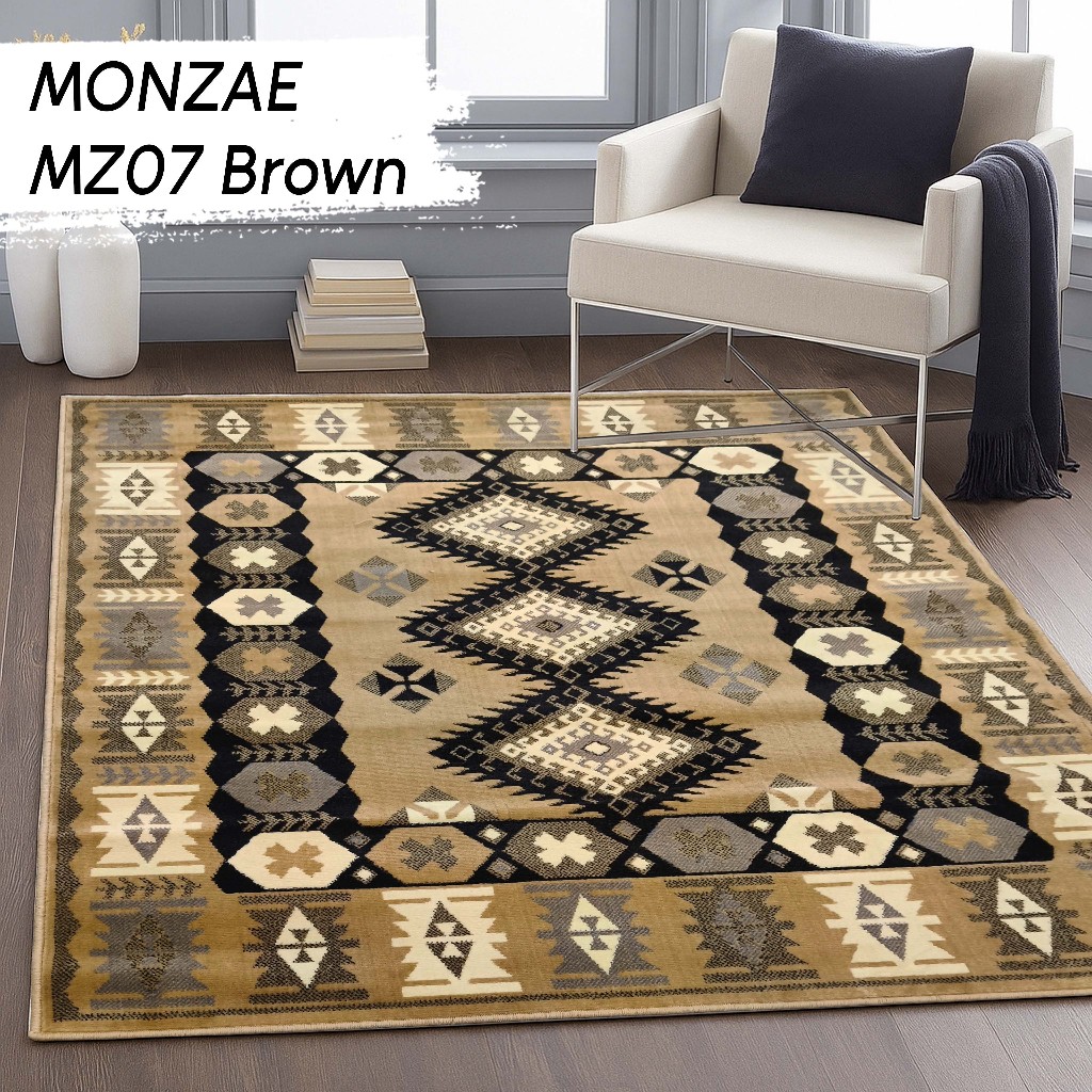MONZAE CARPET 100X150 MZ07 สีน้ําตาล