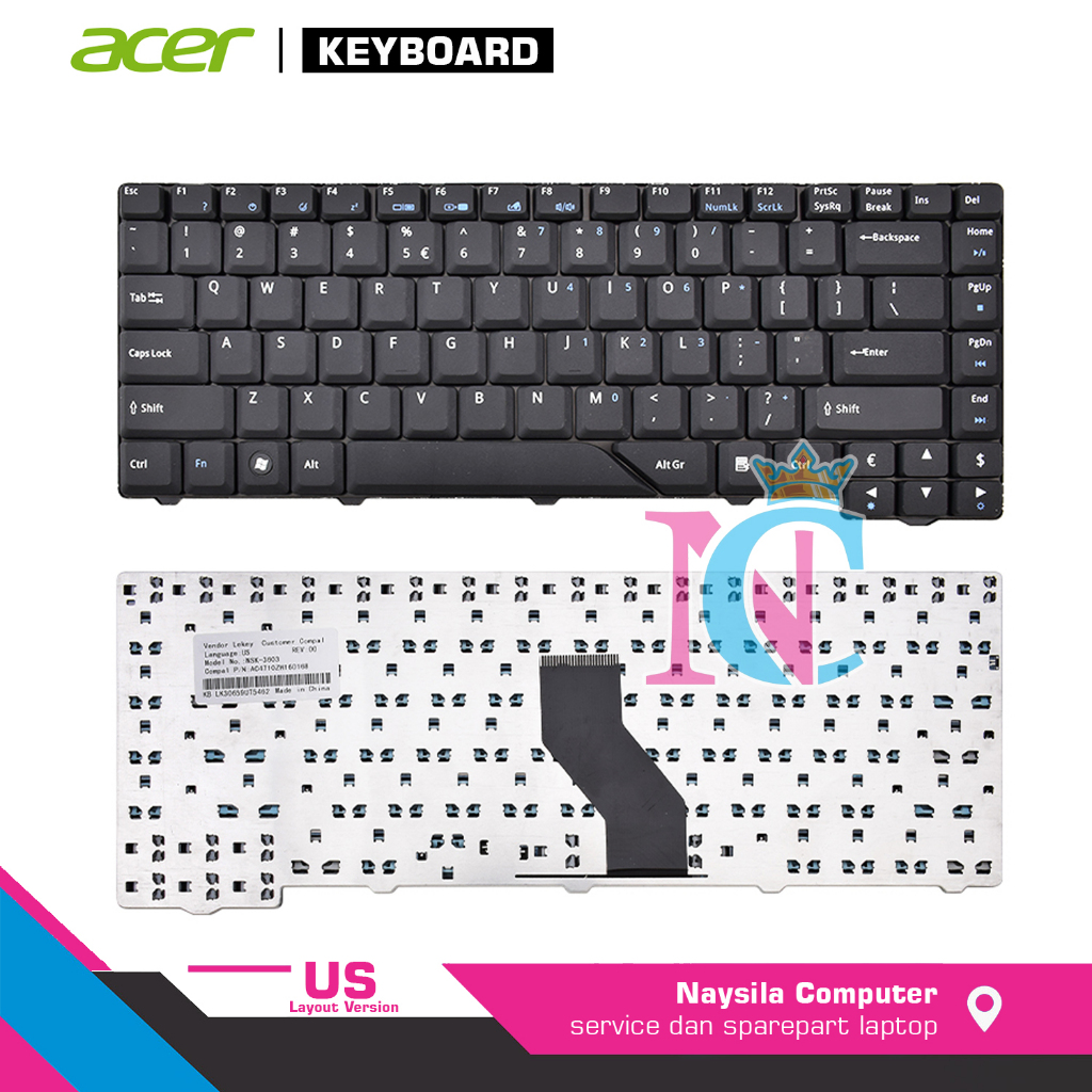 คีย์บอร์ด Acer Aspire 4925 4930 4937 6920 6920g 6935, Emachines E500 E510