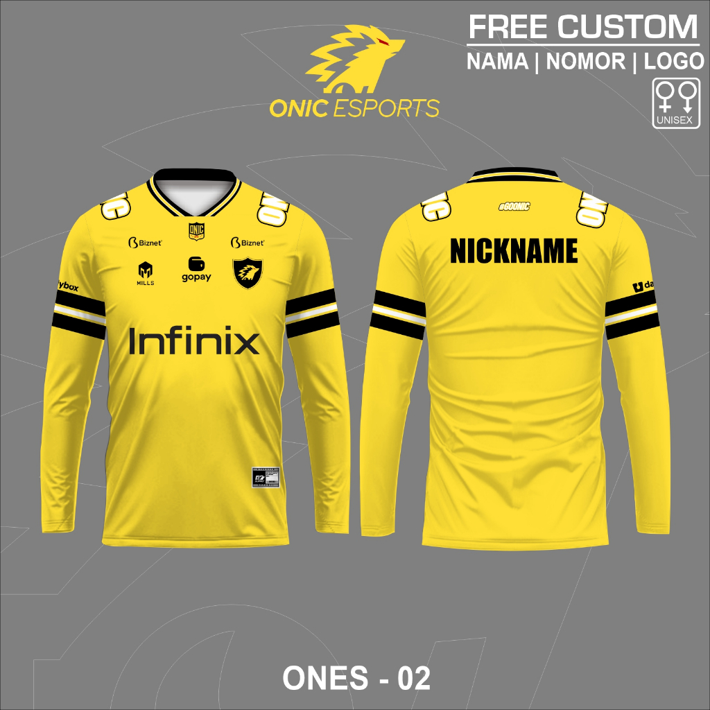Esport Jersey เสื้อเกม onic Esport dryfit ฟรีสั่งทําพิเศษ แขนยาว