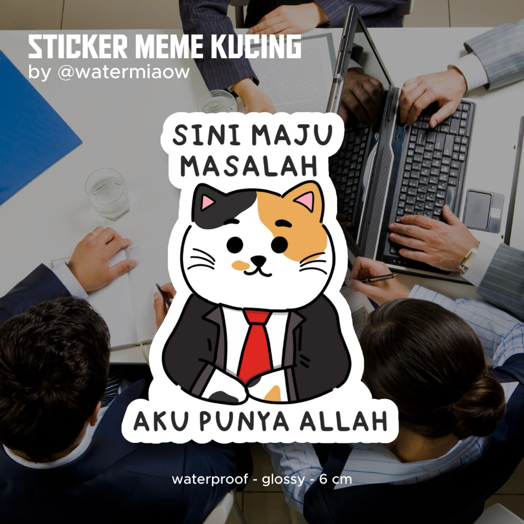 ISLAMIC CORPORATE CAT AND BOY MEME STICKERS โดย watermiaow | กันน้ํากันน้ํา