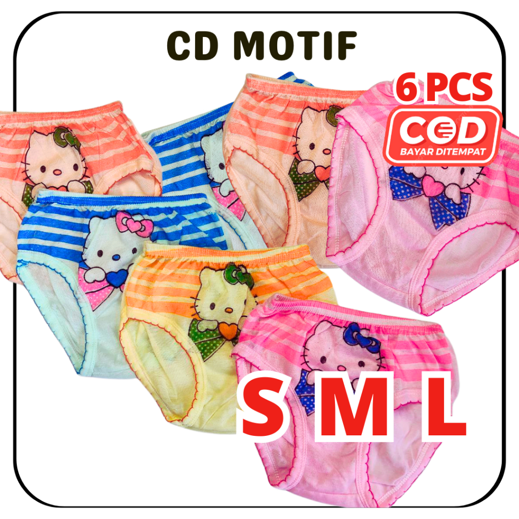 6 ชิ้น STRAWBERRY PONY HELLO Kitty ชุดชั้นในเด็ก