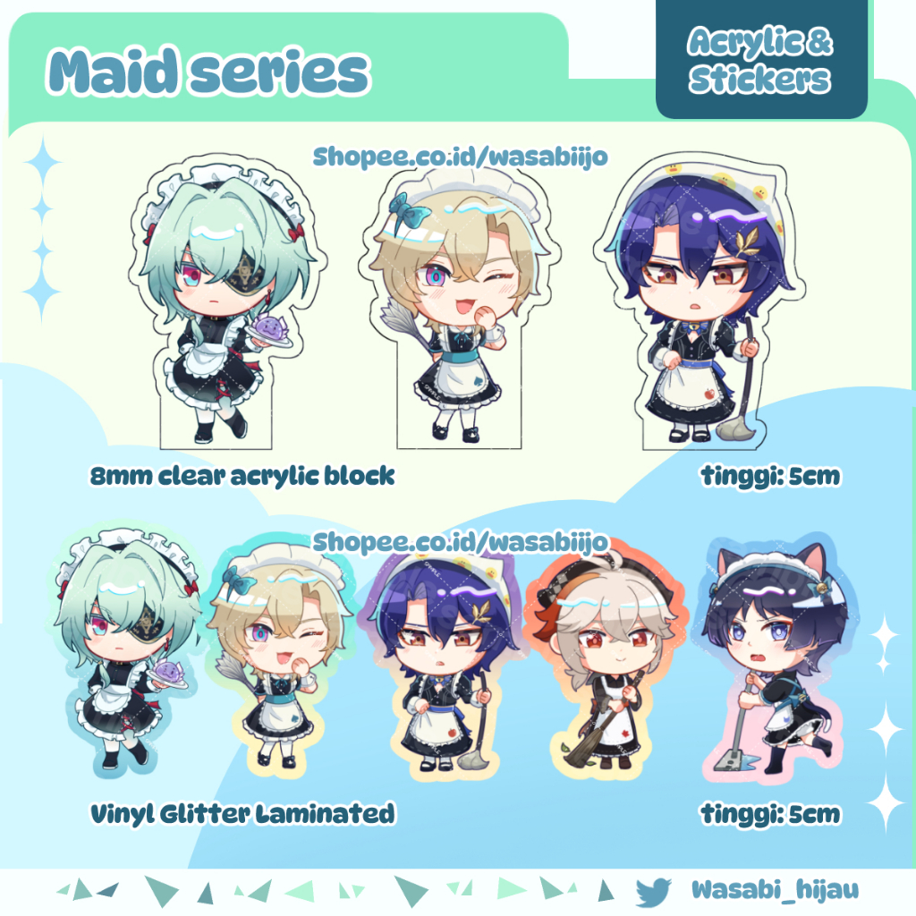 HSR Honkai Star Rail Merch Maid Series บล็อกอะคริลิค