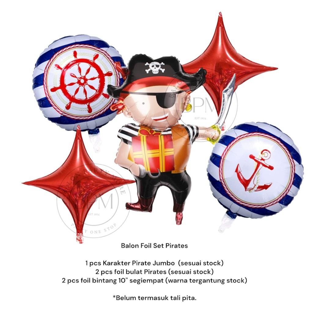 (PER ชิ้น) JUMBO PIRATES FOIL BALLOONS/ PIRATE THEME BALLOONS/ PIRATES