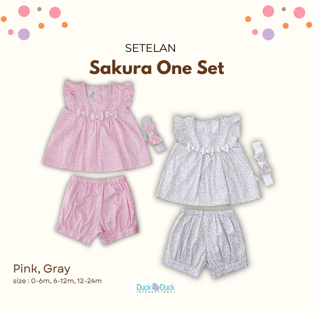 DUCK DUCK Baby Girl Sakura Motif Set อายุ 0-24 เดือน - Sakura One Set