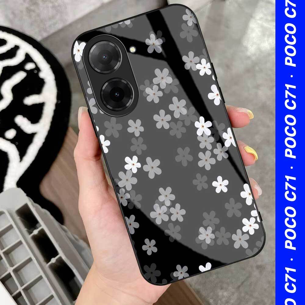 HP Cherry POCO C71 Glass Softcase - เคสโทรศัพท์ POCO C71 ล่าสุด [M367] POCO Case - Cool Aesthetic Mo