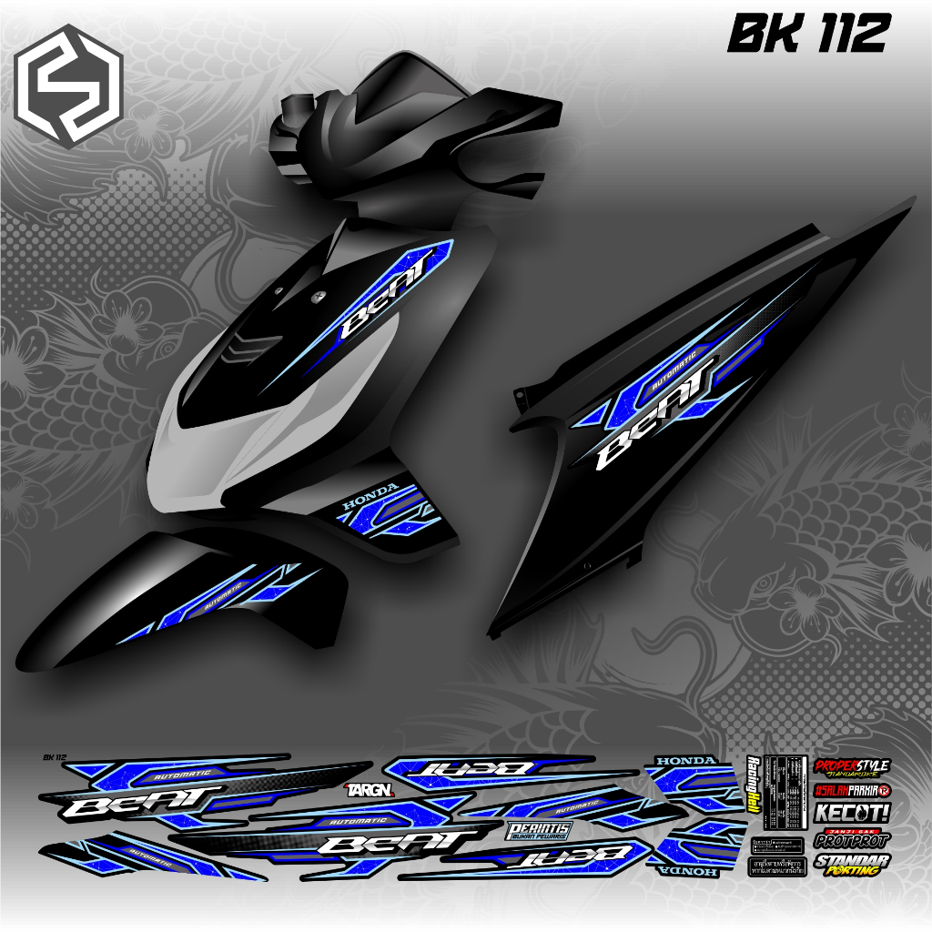 STRIPING HONDA BEAT CARBU ICON RACING THAILAND VARIATIONS BK 112 / BK 117