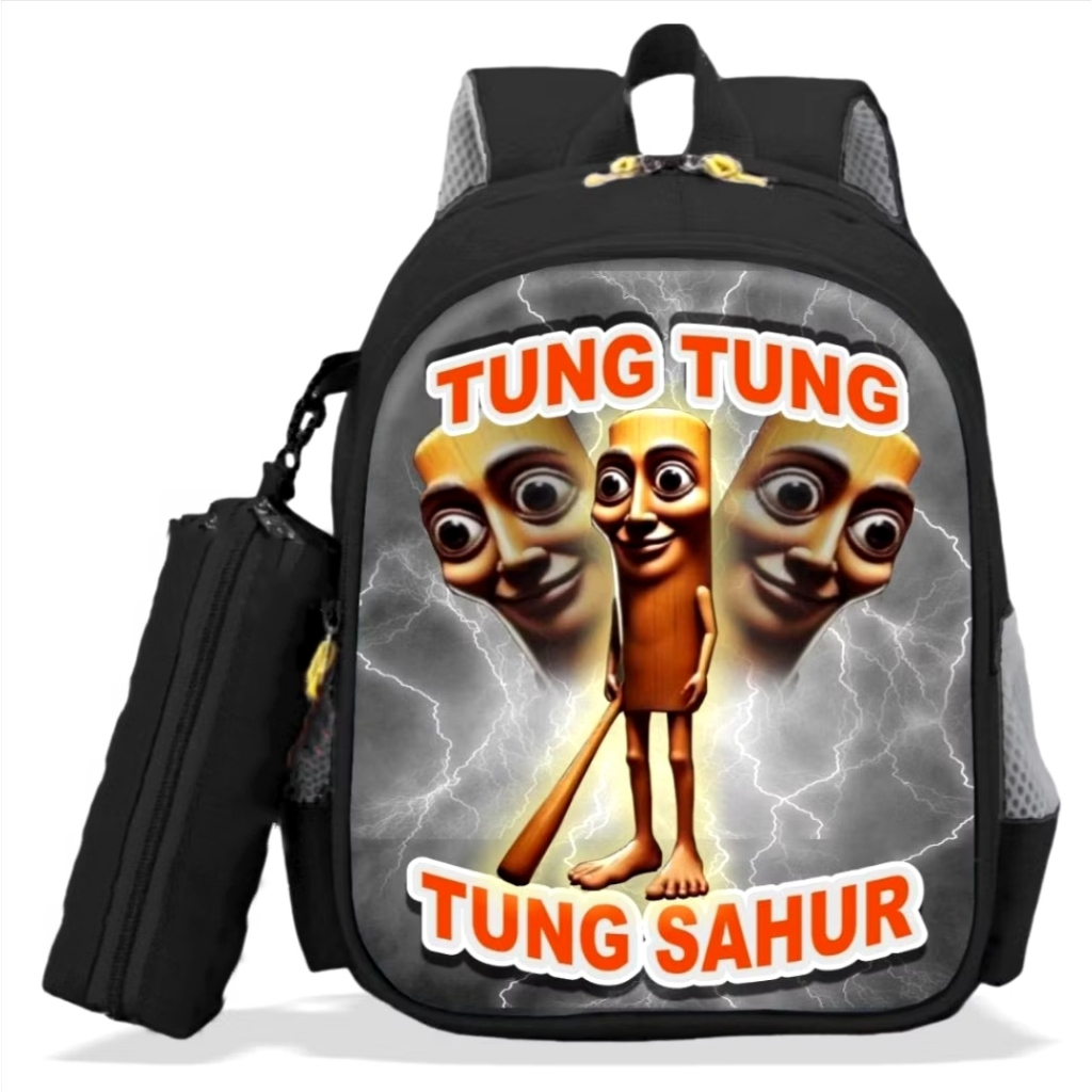 ล่าสุด TUNG TUNG SAHUR ตัวอักษรกระเป๋านักเรียนเด็กกระเป๋าวง